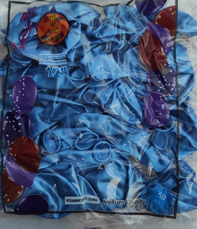 toptan hbk krom balon mavi 12 inç 50 li